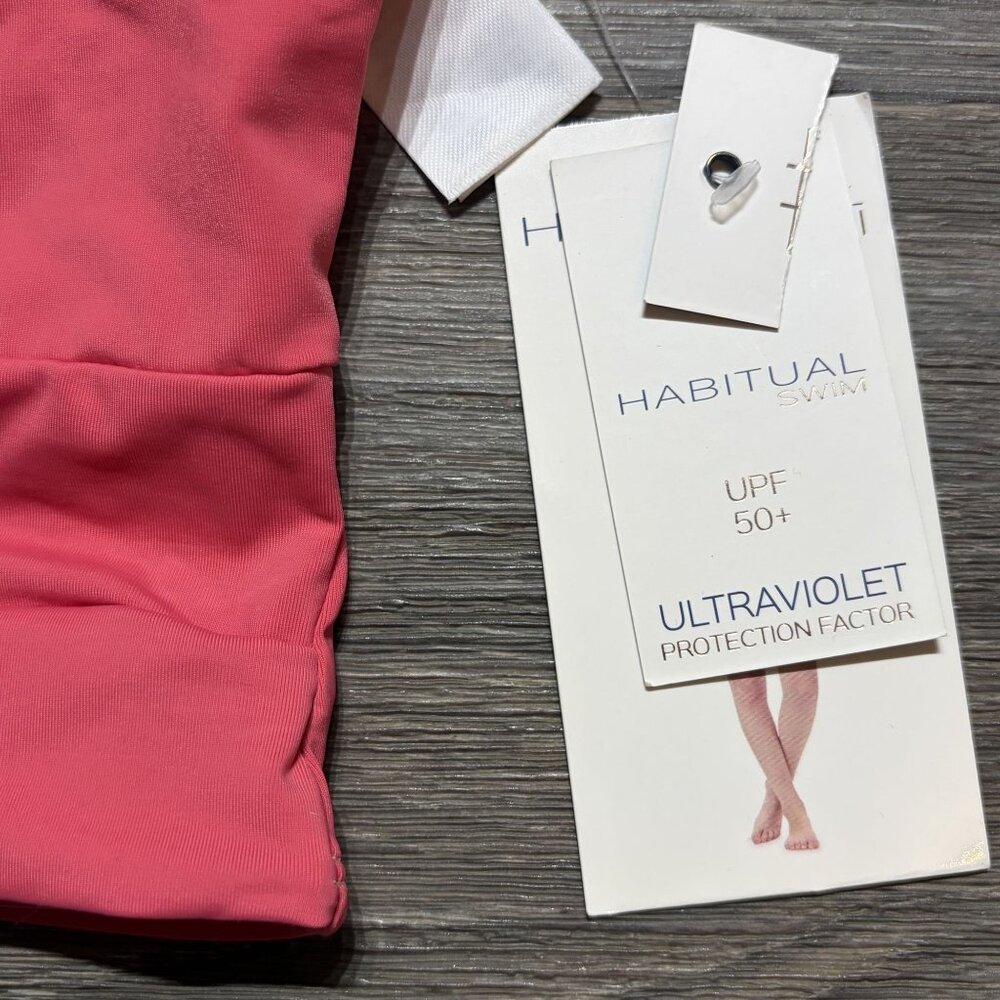 NEW Habitual Girls Twist Front Tankini Size 12 Youth Coral Pink UPF 50 Swim Top - Picture 7 of 8